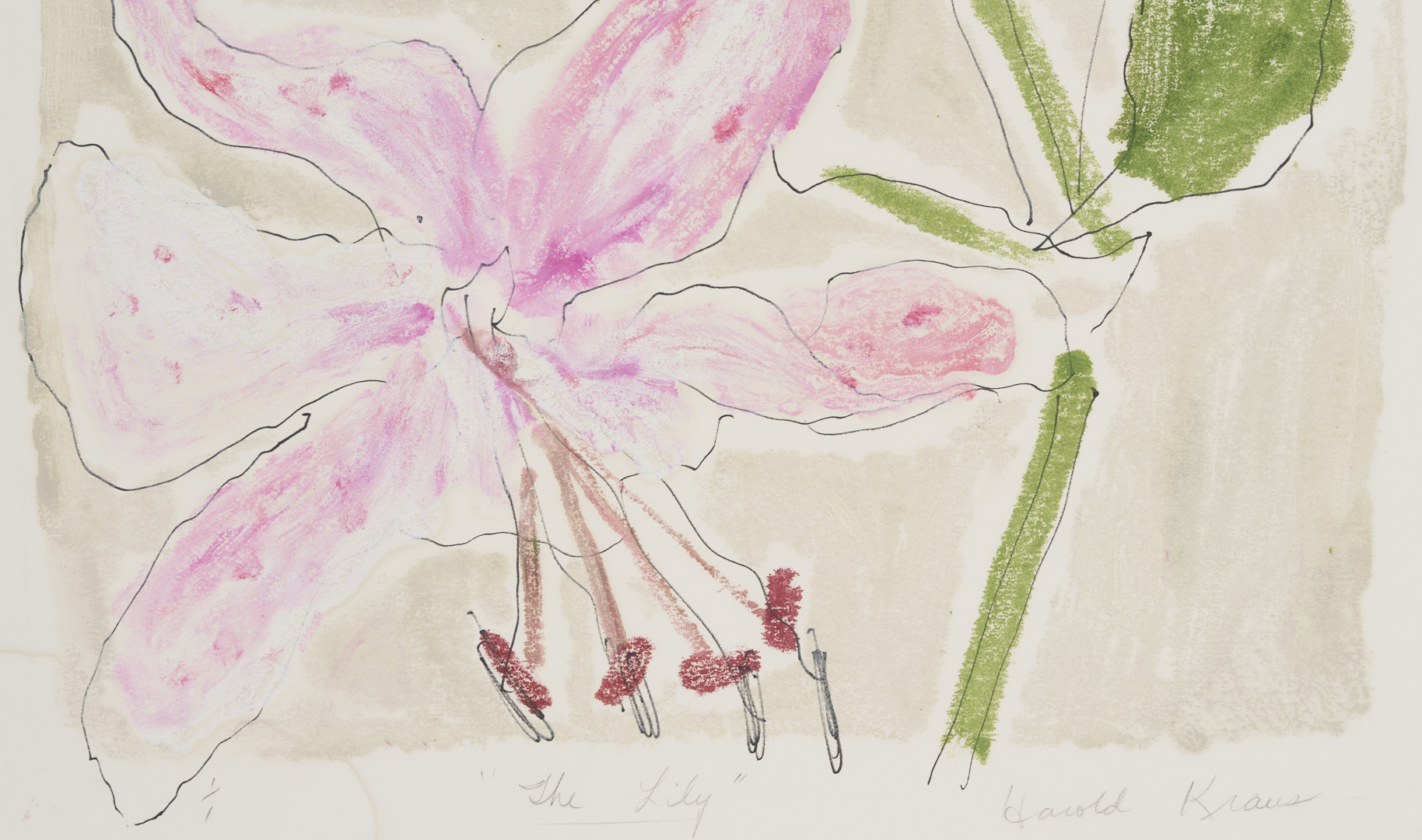 Lot 1120: Three Harold Kraus Floral Monotypes