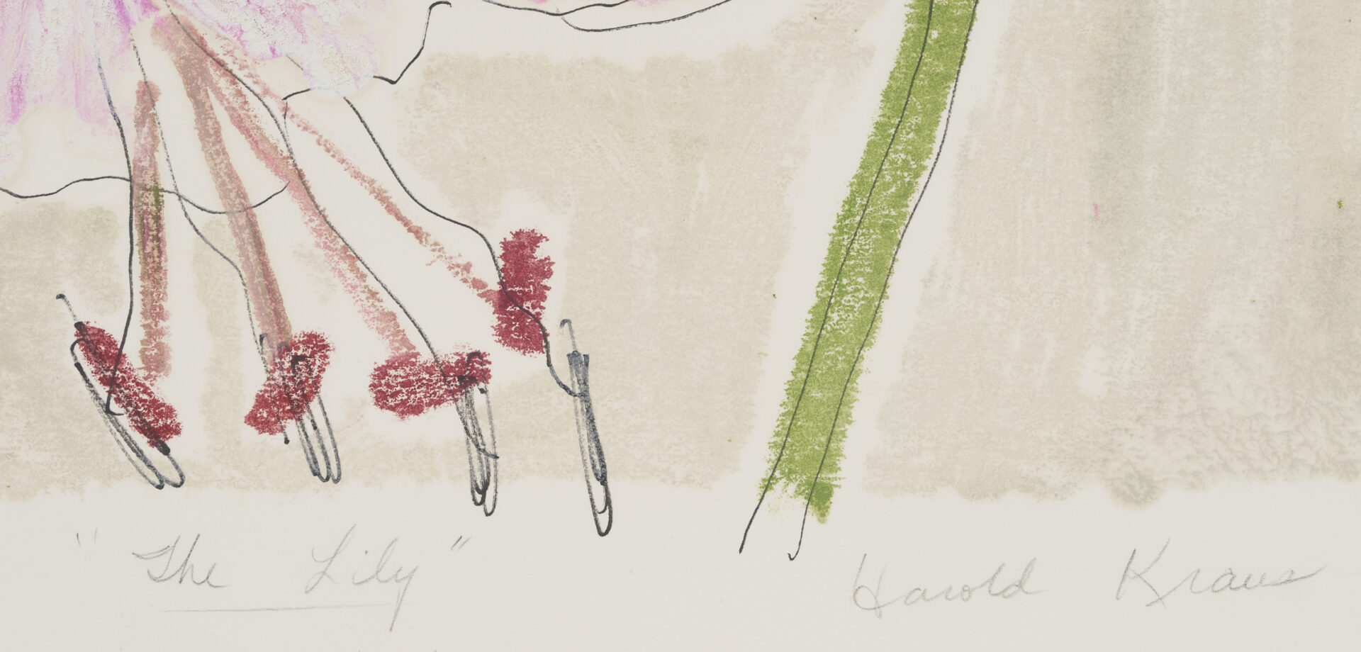 Lot 1120: Three Harold Kraus Floral Monotypes