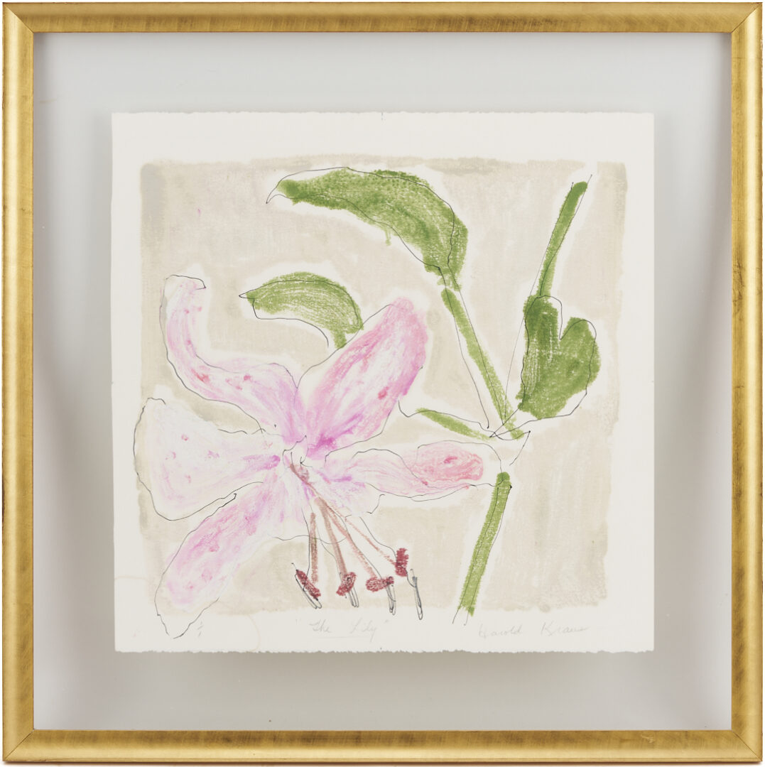 Lot 1120: Three Harold Kraus Floral Monotypes