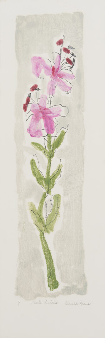 Lot 1120: Three Harold Kraus Floral Monotypes