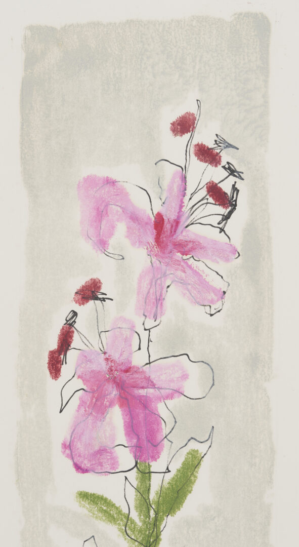 Lot 1120: Three Harold Kraus Floral Monotypes