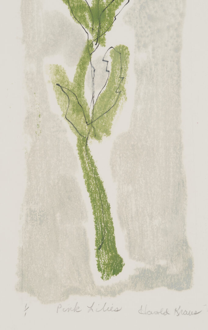 Lot 1120: Three Harold Kraus Floral Monotypes