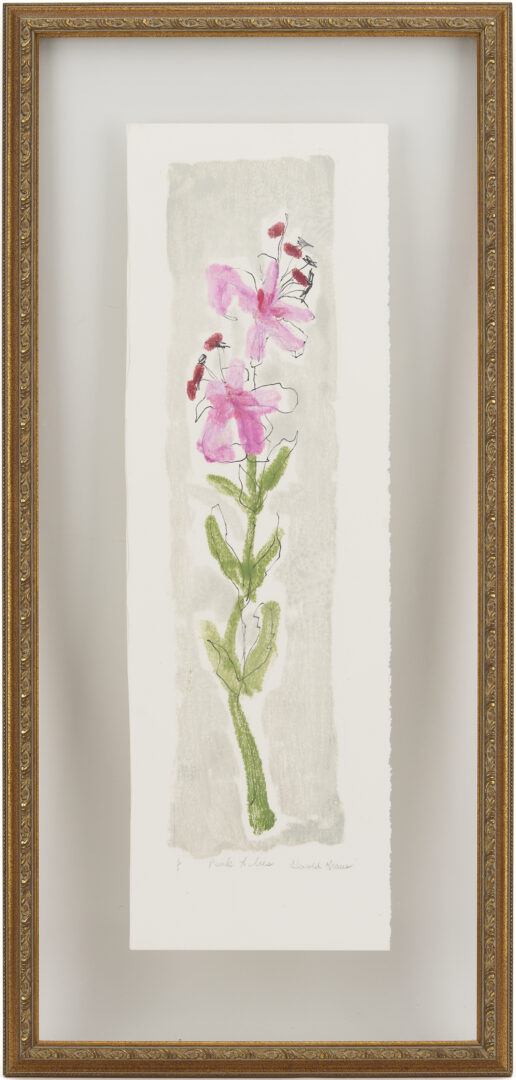 Lot 1120: Three Harold Kraus Floral Monotypes