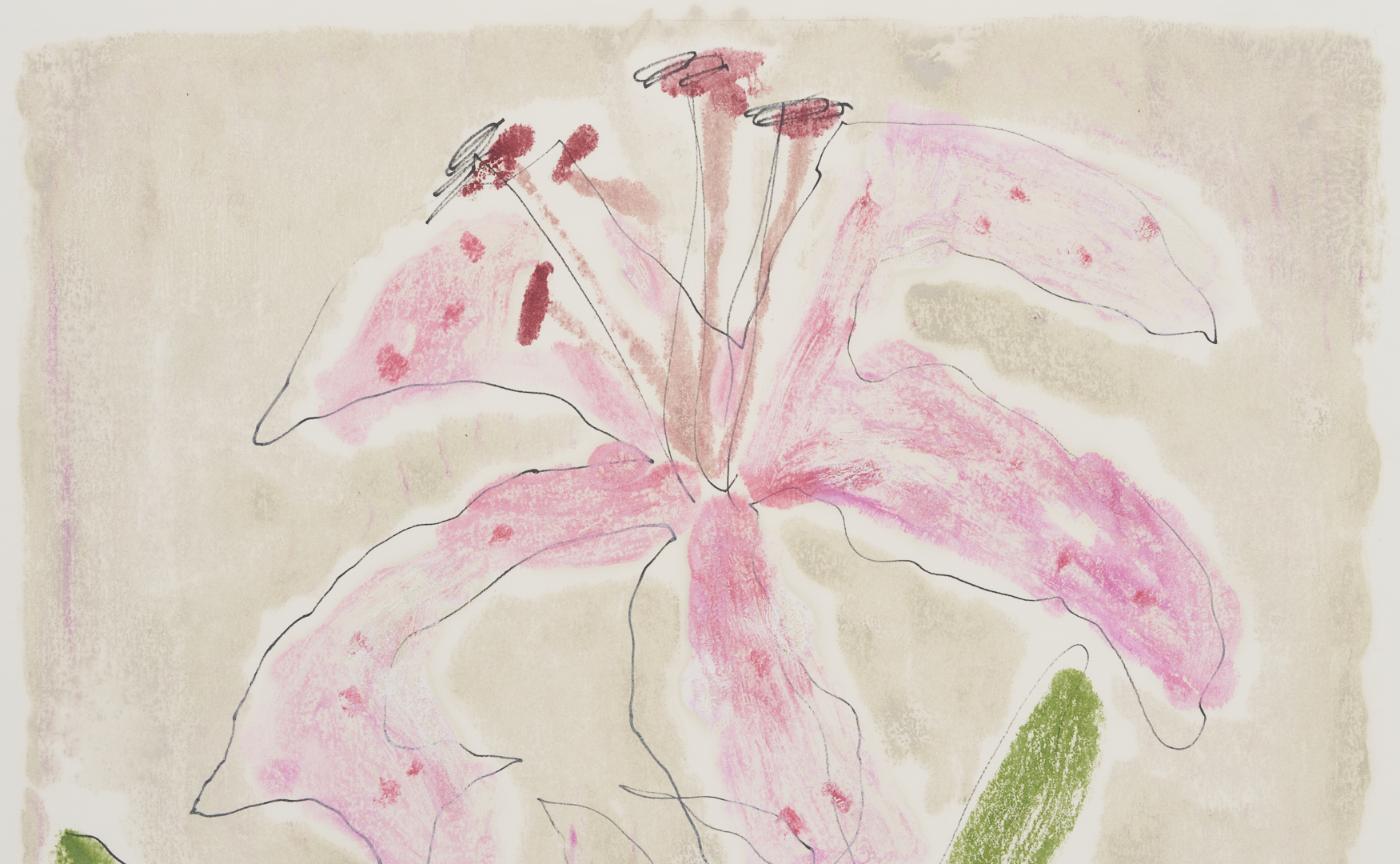 Lot 1120: Three Harold Kraus Floral Monotypes