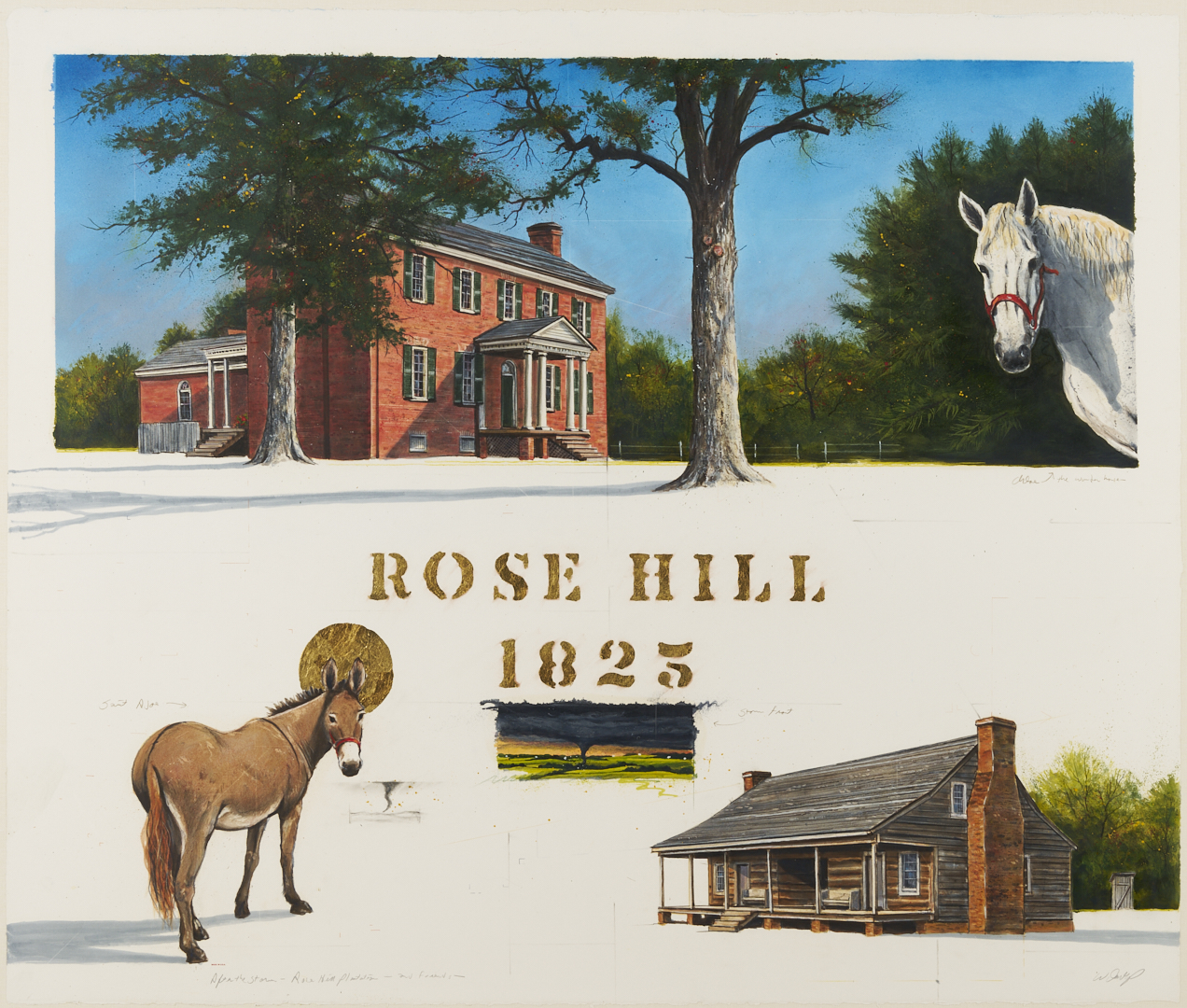 Lot 1122: William Dunlap West TN Painting, Rose Hill