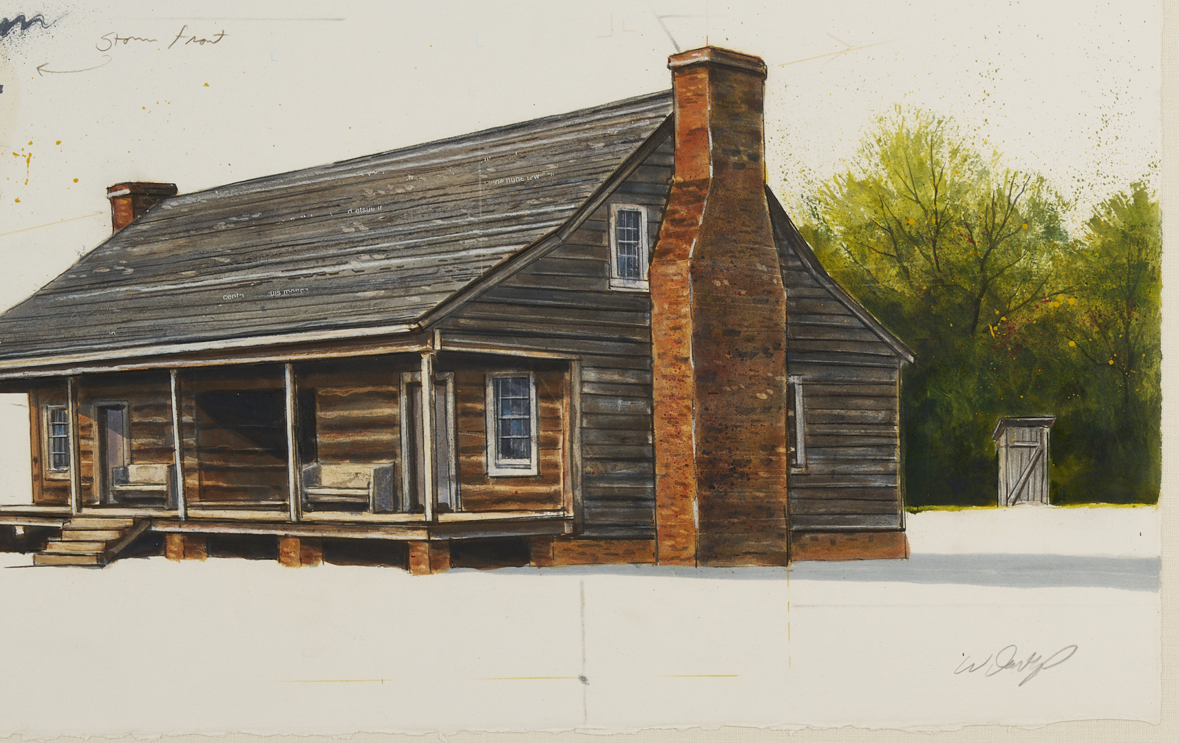 Lot 1122: William Dunlap West TN Painting, Rose Hill