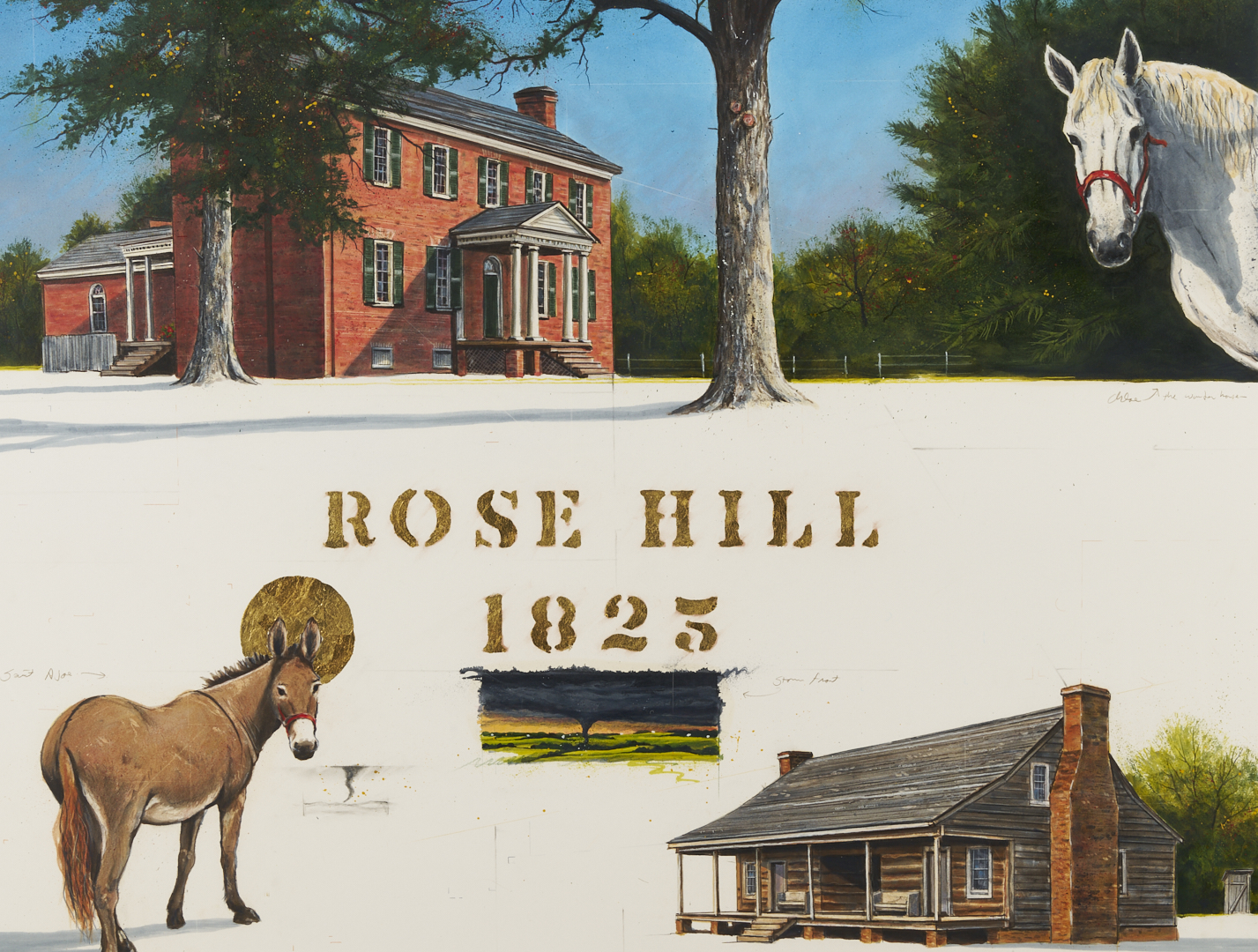Lot 1122: William Dunlap West TN Painting, Rose Hill