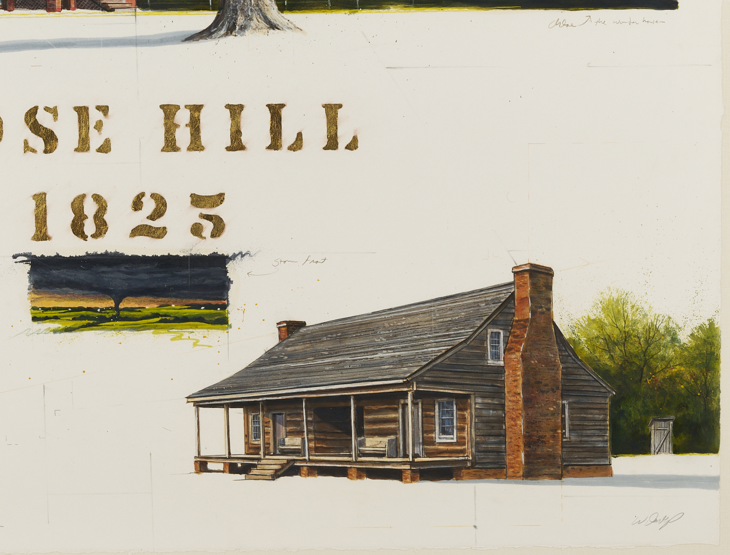 Lot 1122: William Dunlap West TN Painting, Rose Hill