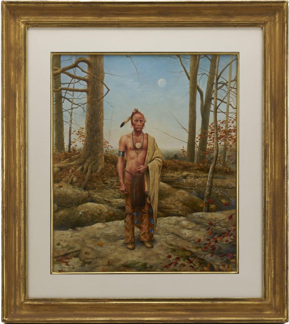Lot 1125: Don Powers Portrait of Cherokee Leader Ostenaco in Landscape