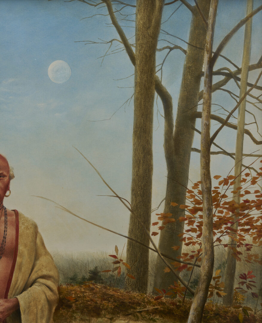 Lot 1125: Don Powers Portrait of Cherokee Leader Ostenaco in Landscape