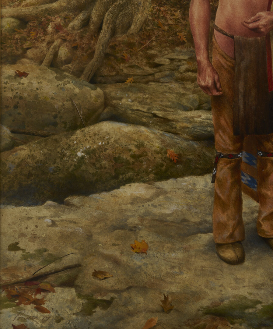 Lot 1125: Don Powers Portrait of Cherokee Leader Ostenaco in Landscape