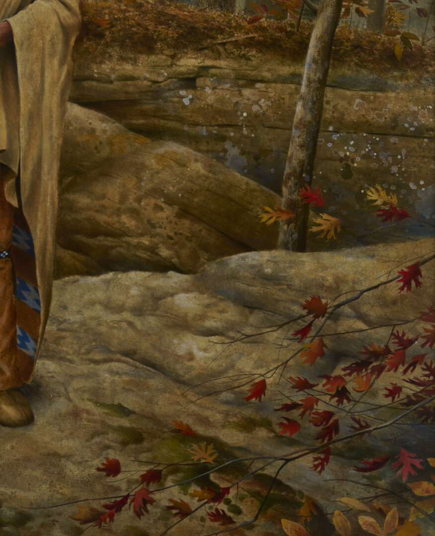 Lot 1125: Don Powers Portrait of Cherokee Leader Ostenaco in Landscape