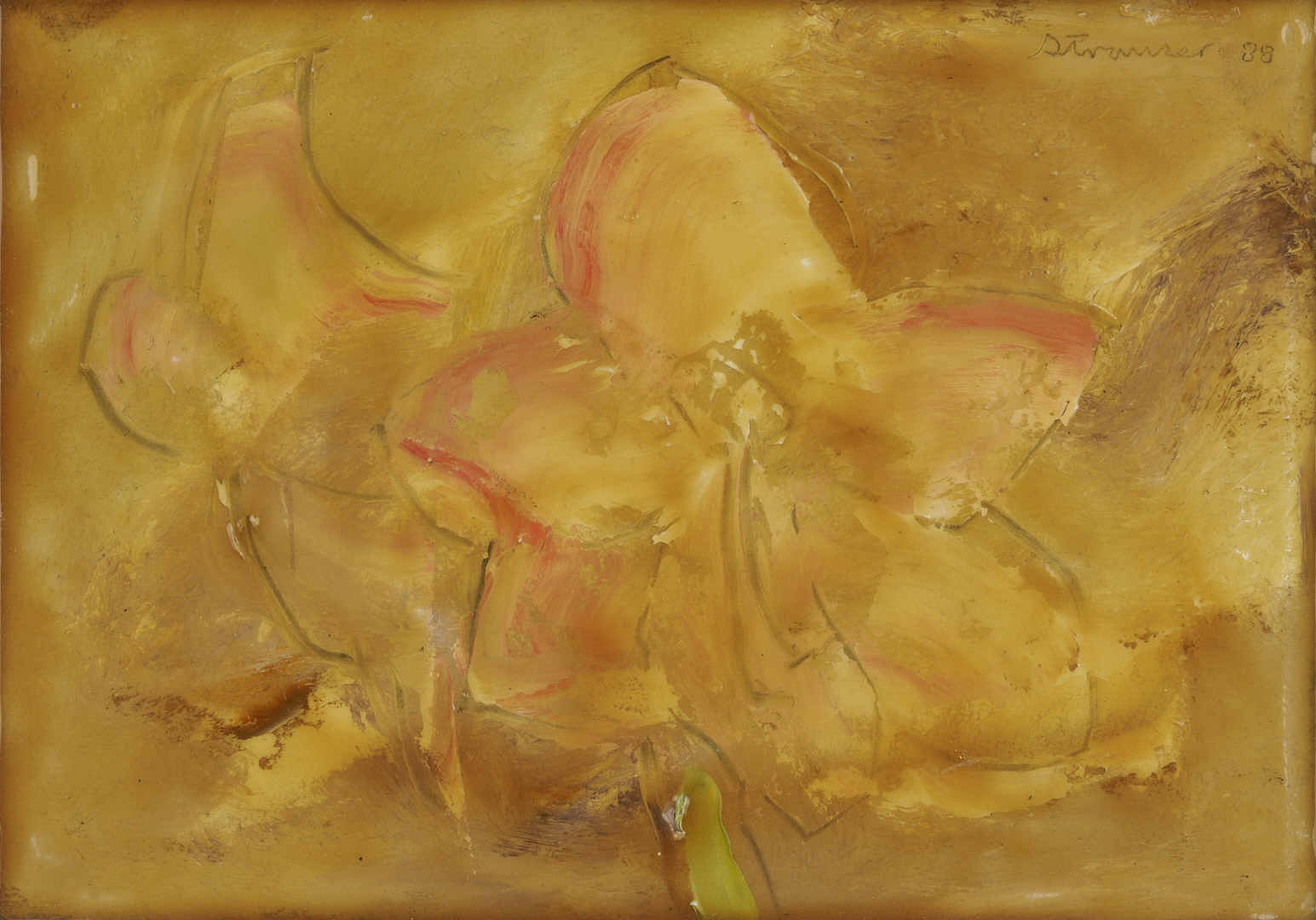 Lot 1129: Sterling Strauser O/B Painting, Lily