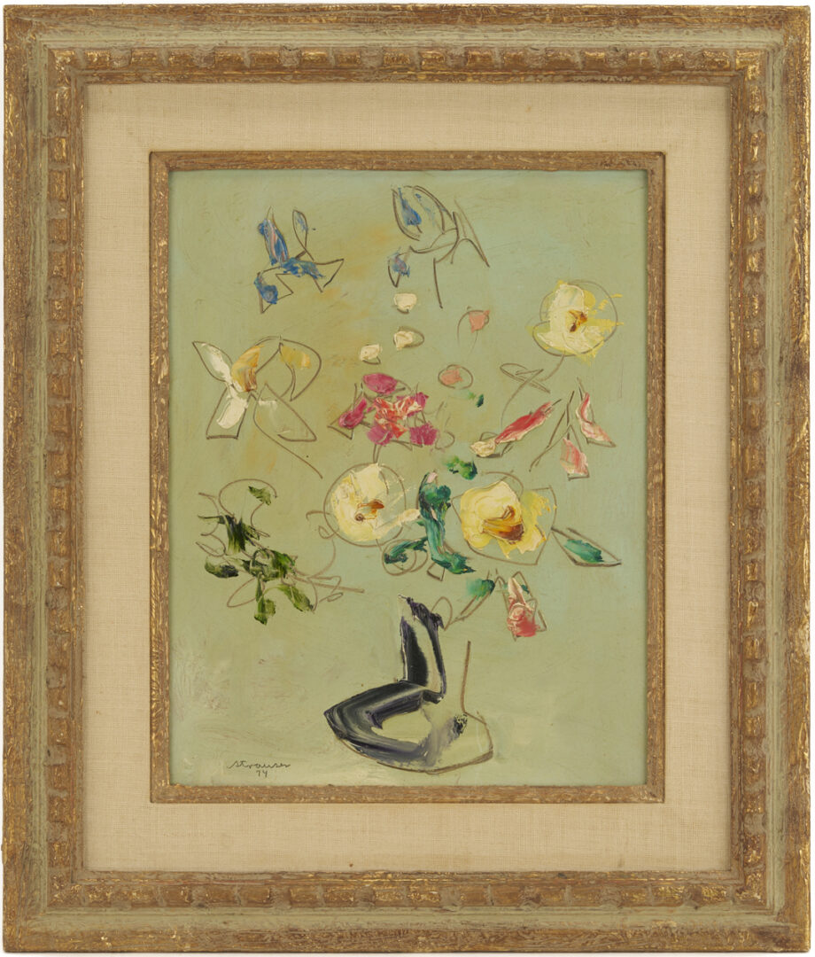 Lot 1130: Sterling Strauser Small Floral Still Life