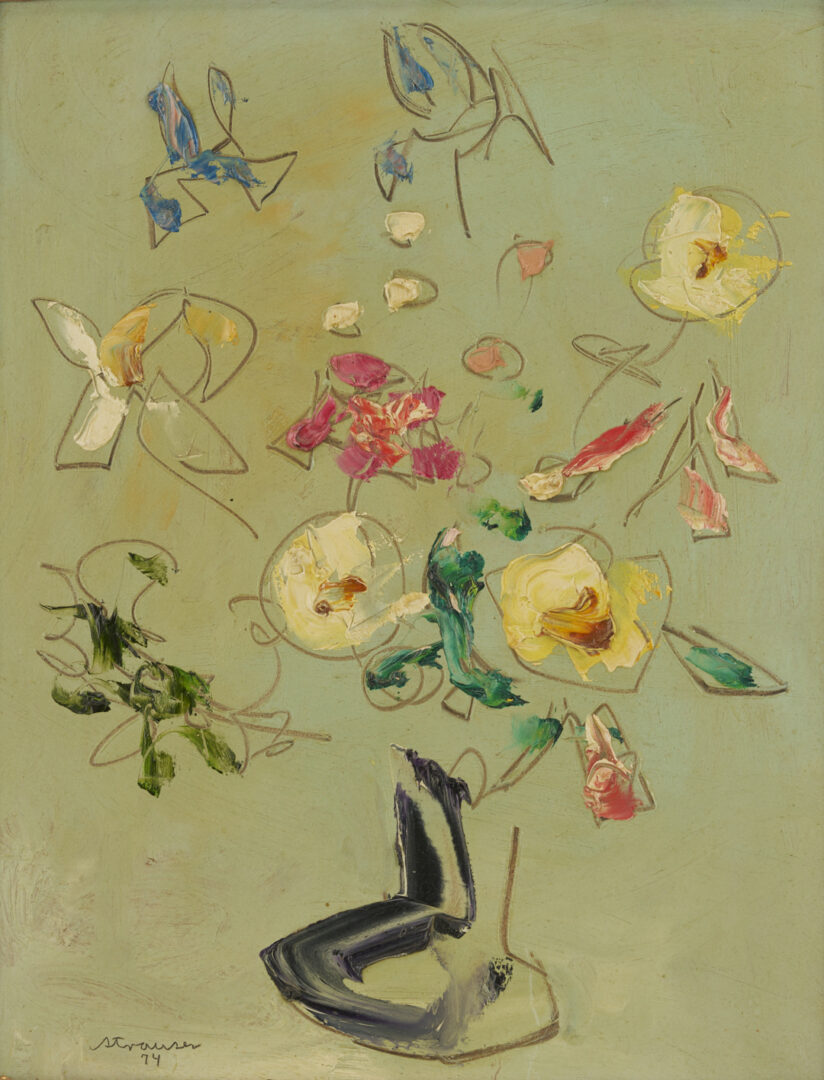 Lot 1130: Sterling Strauser Small Floral Still Life