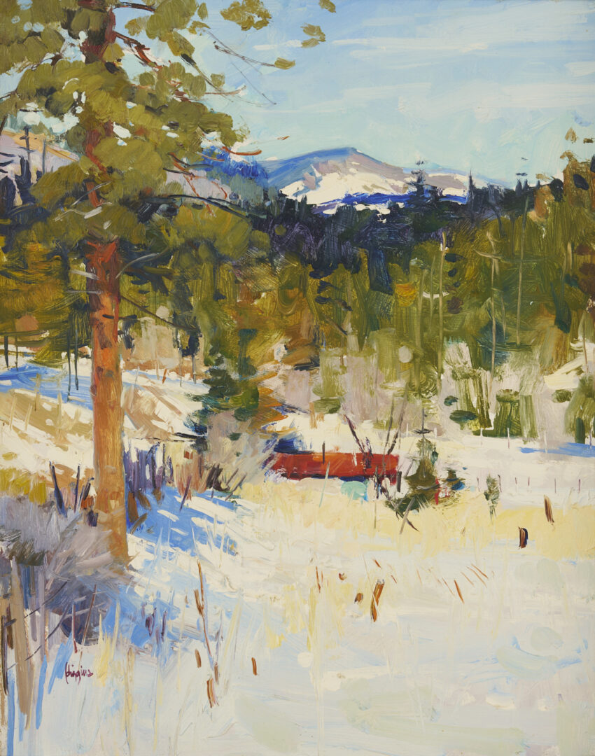 Lot 1132: 2 Doug Higgins Landscape Oil Paintings, Fall & Winter Landscapes