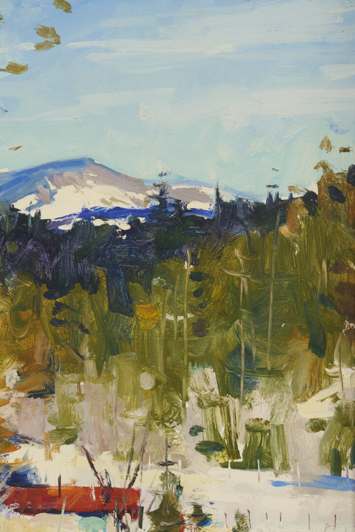 Lot 1132: 2 Doug Higgins Landscape Oil Paintings, Fall & Winter Landscapes