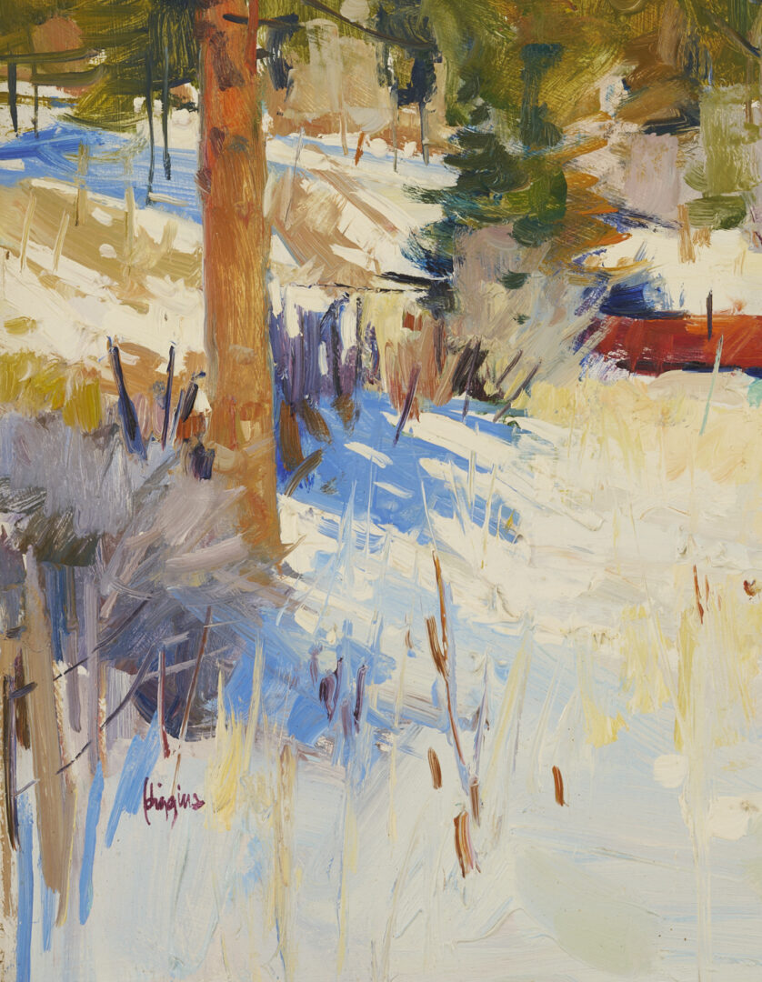Lot 1132: 2 Doug Higgins Landscape Oil Paintings, Fall & Winter Landscapes