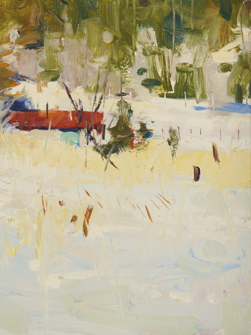 Lot 1132: 2 Doug Higgins Landscape Oil Paintings, Fall & Winter Landscapes