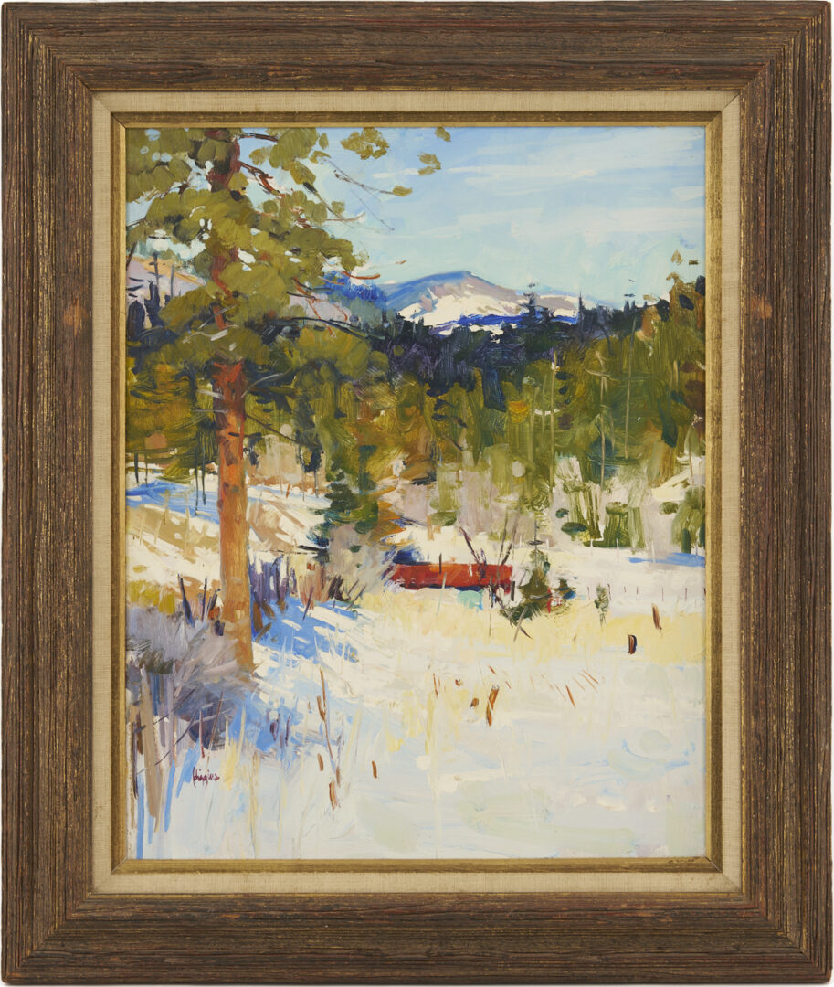 Lot 1132: 2 Doug Higgins Landscape Oil Paintings, Fall & Winter Landscapes