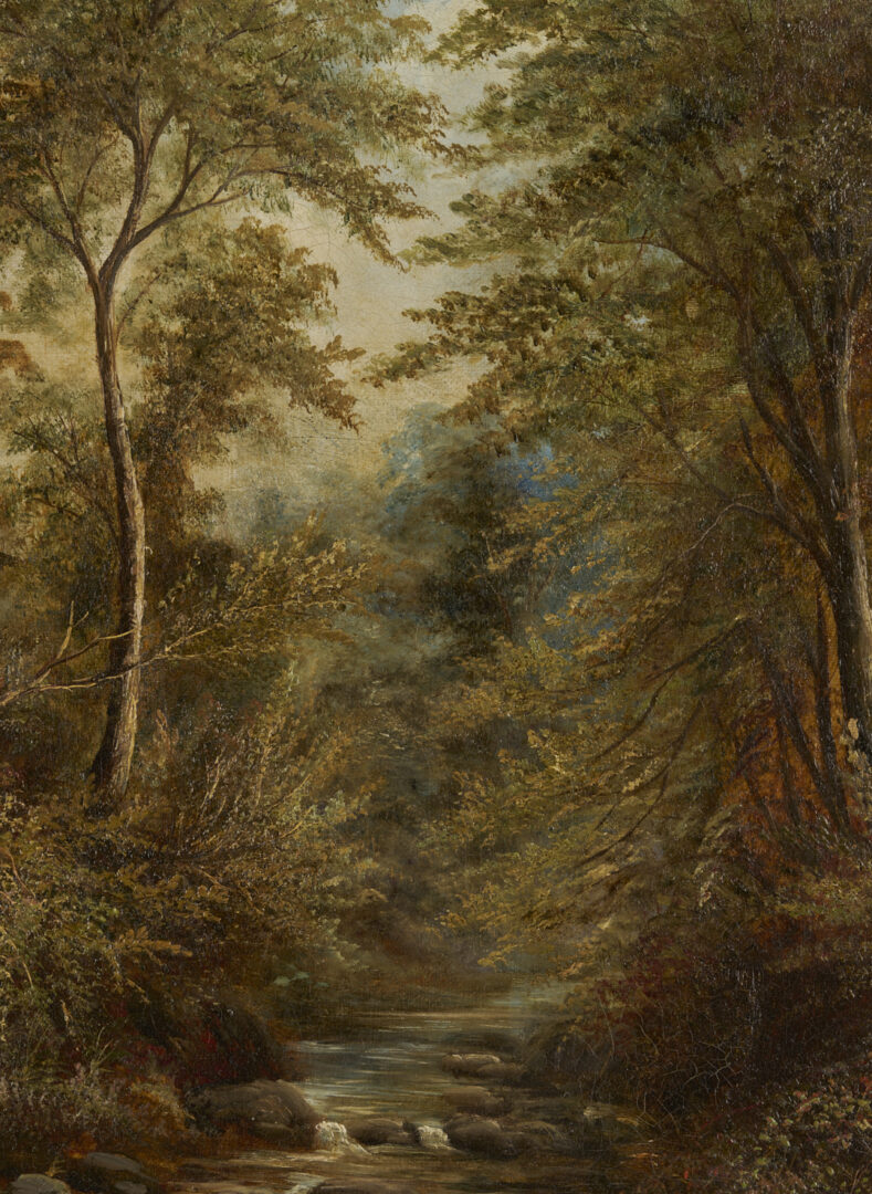 Lot 1136: American School 19th C. O/C Forest Landscape