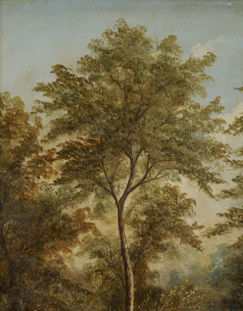 Lot 1136: American School 19th C. O/C Forest Landscape