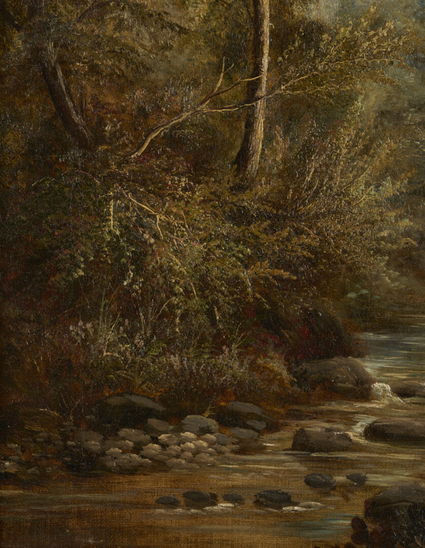 Lot 1136: American School 19th C. O/C Forest Landscape