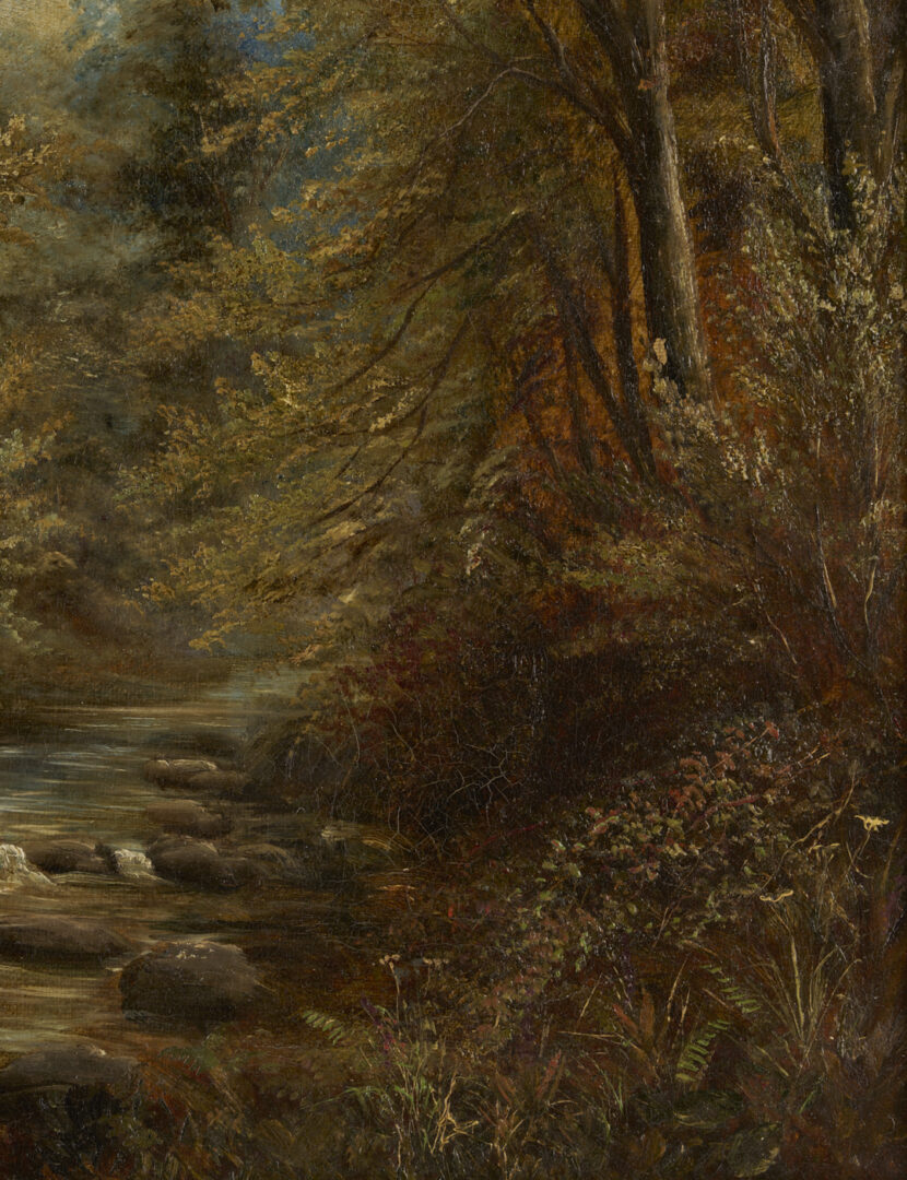 Lot 1136: American School 19th C. O/C Forest Landscape