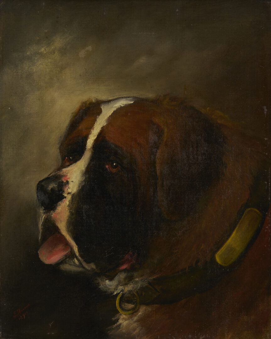 Lot 1139: Painting of a St. Bernard, poss. John P. Benson