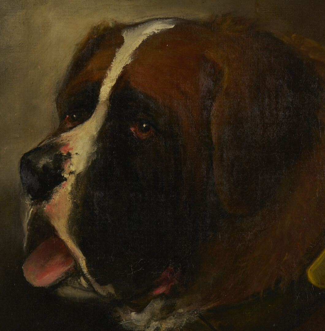 Lot 1139: Painting of a St. Bernard, poss. John P. Benson