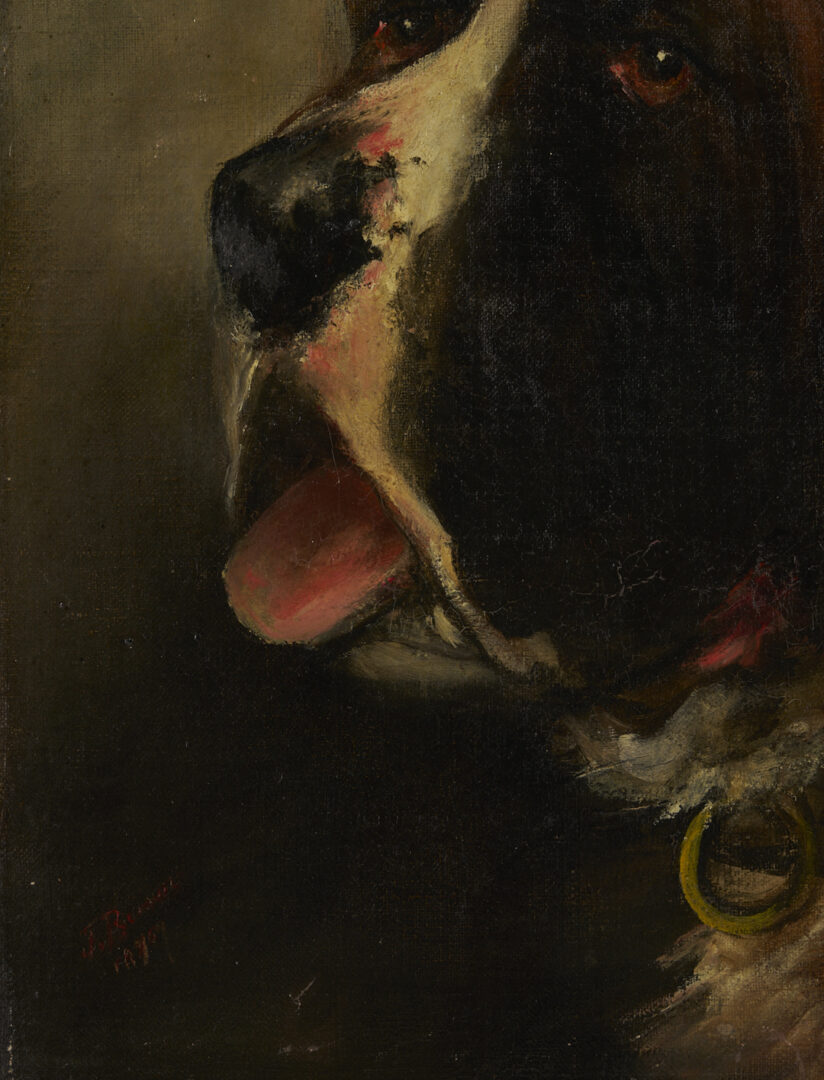 Lot 1139: Painting of a St. Bernard, poss. John P. Benson