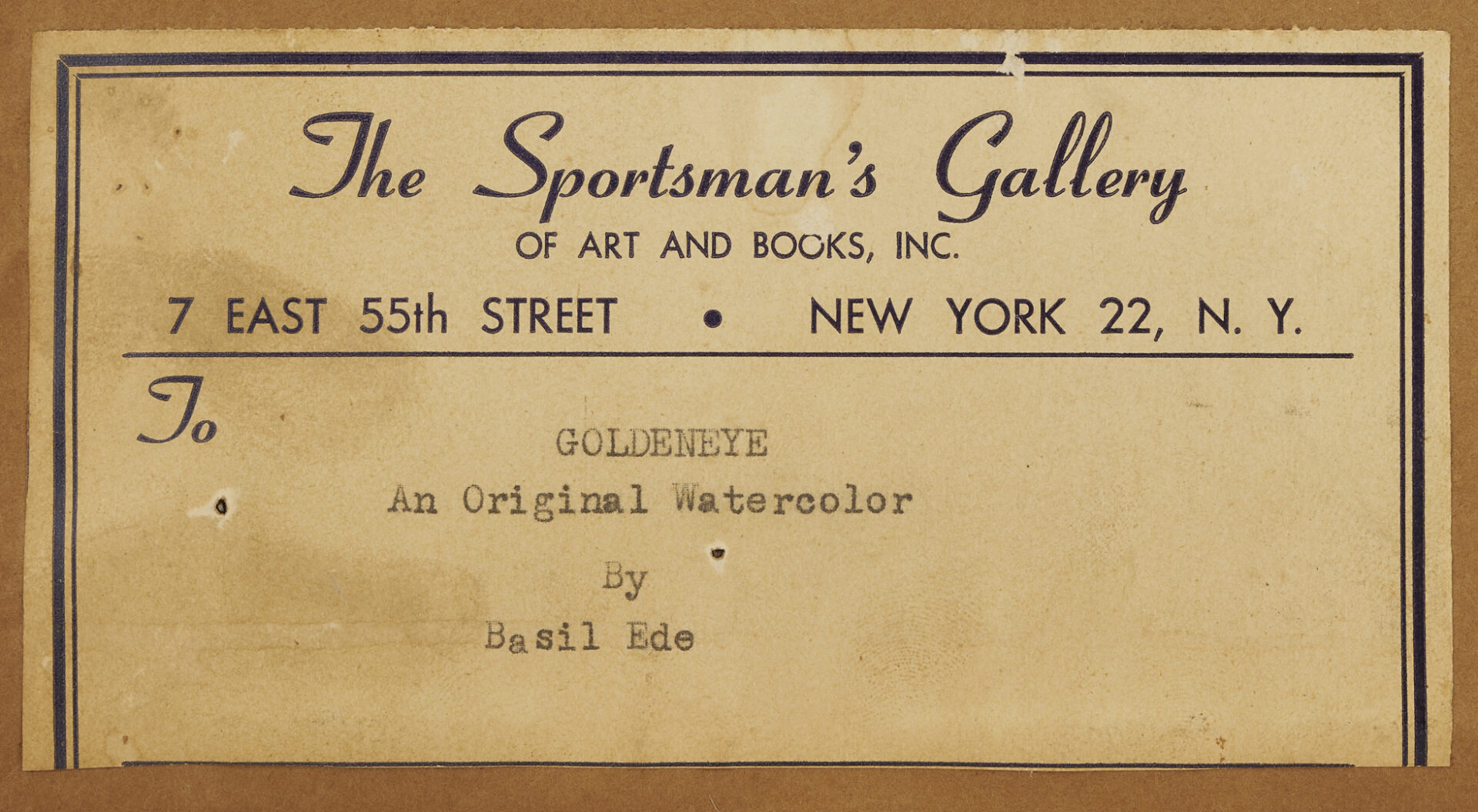 Lot 1141: Basil Ede Watercolor, Swimming Duck