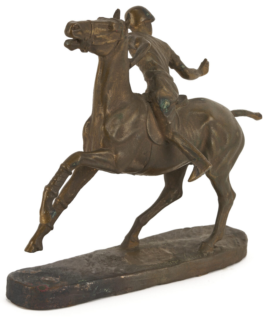 Lot 1144: Carroll Bassett Bronze Sculpture, Polo Player, 1929