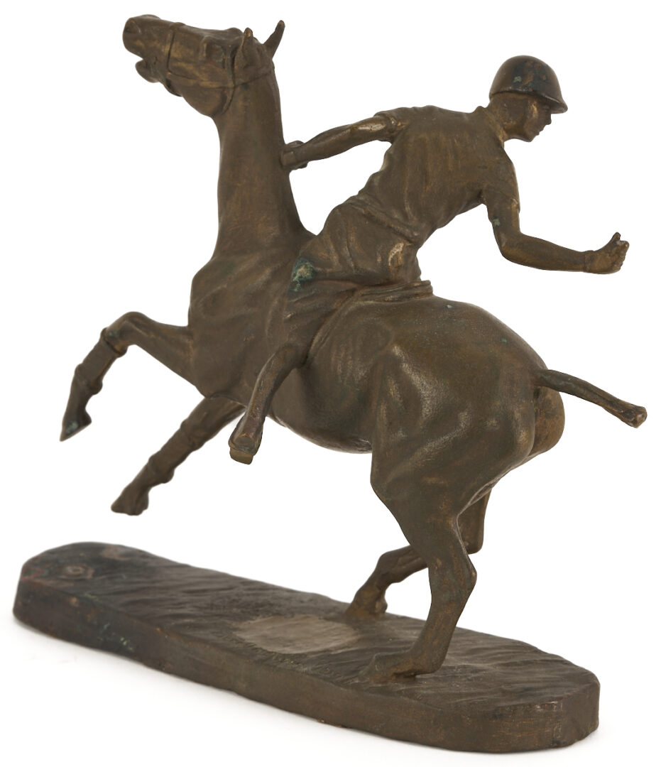 Lot 1144: Carroll Bassett Bronze Sculpture, Polo Player, 1929