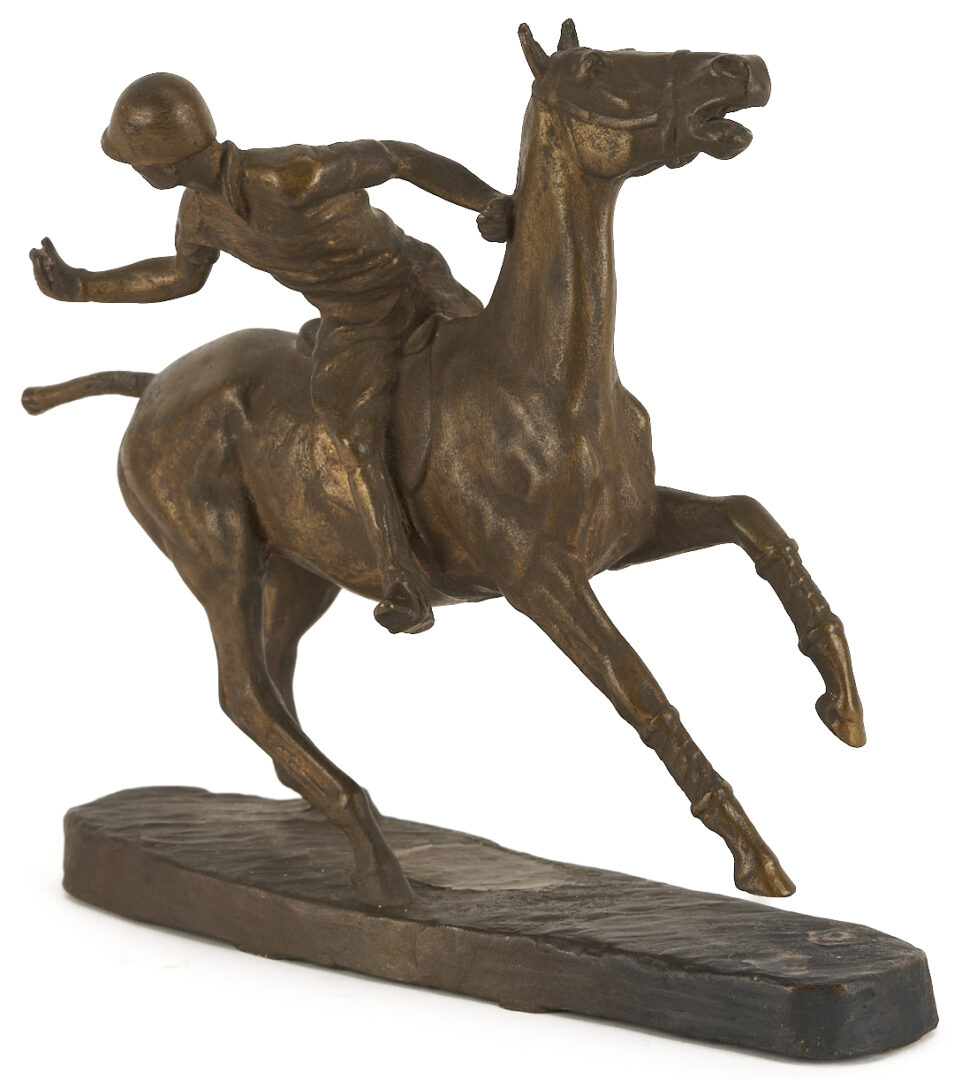 Lot 1144: Carroll Bassett Bronze Sculpture, Polo Player, 1929