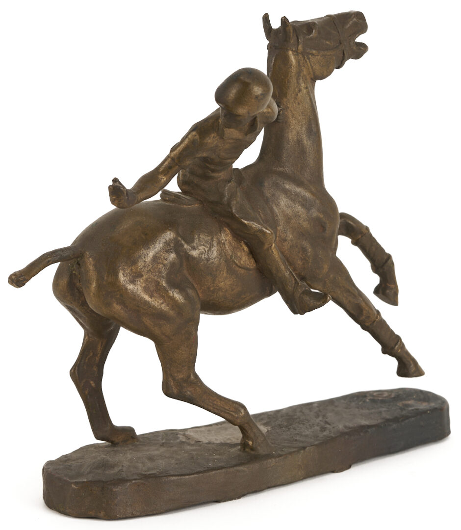 Lot 1144: Carroll Bassett Bronze Sculpture, Polo Player, 1929