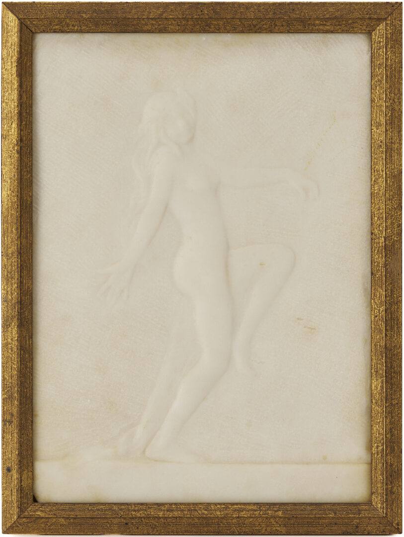Lot 1146: Lindsey Morris Sterling Bas Relief Marble Plaque, Exhibited