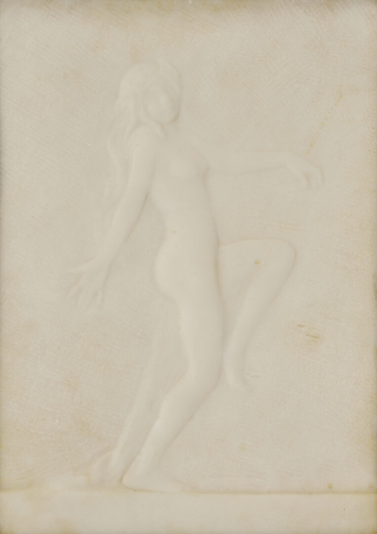 Lot 1146: Lindsey Morris Sterling Bas Relief Marble Plaque, Exhibited