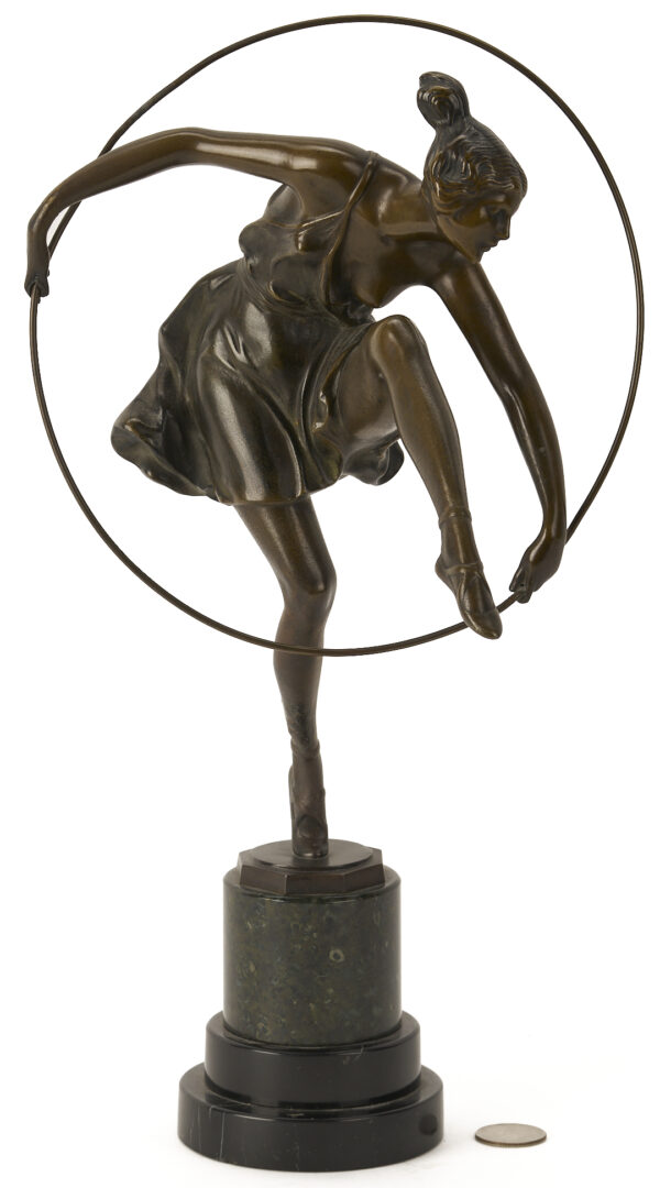 Lot 1150: Bruno Zach Bronze Sculpture, Dancer with Hoop