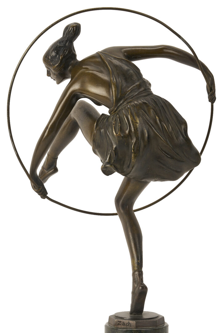Lot 1150: Bruno Zach Bronze Sculpture, Dancer with Hoop