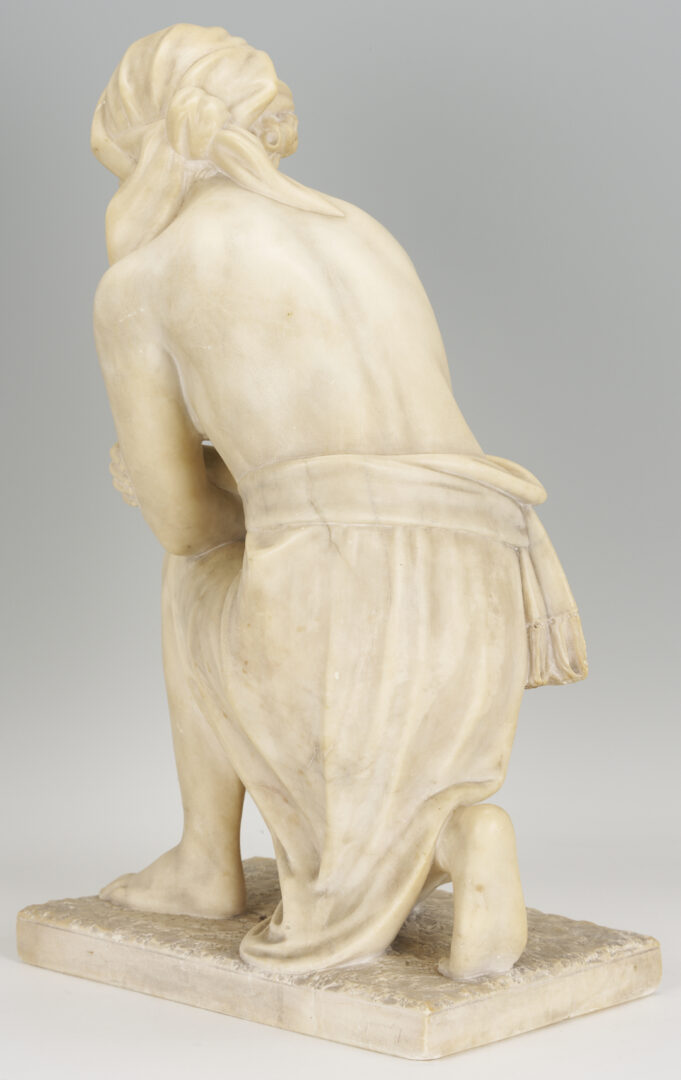 Lot 1152: Italian Marble Sculpture of Kneeling Woman, A. Gennay