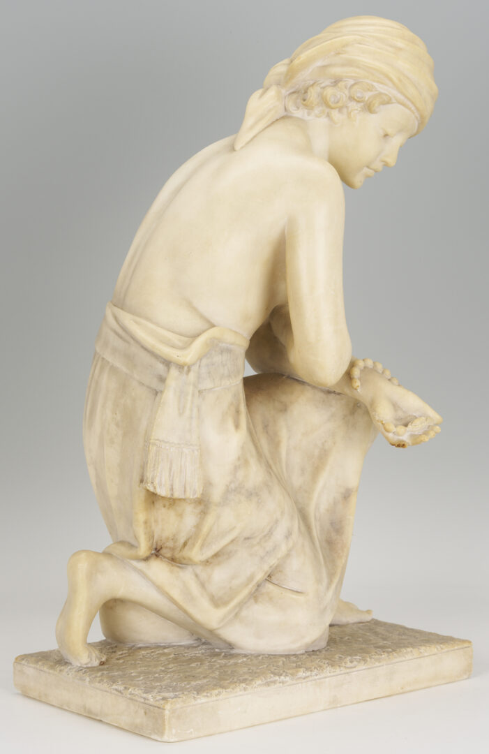 Lot 1152: Italian Marble Sculpture of Kneeling Woman, A. Gennay