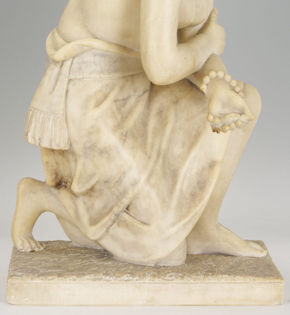 Lot 1152: Italian Marble Sculpture of Kneeling Woman, A. Gennay