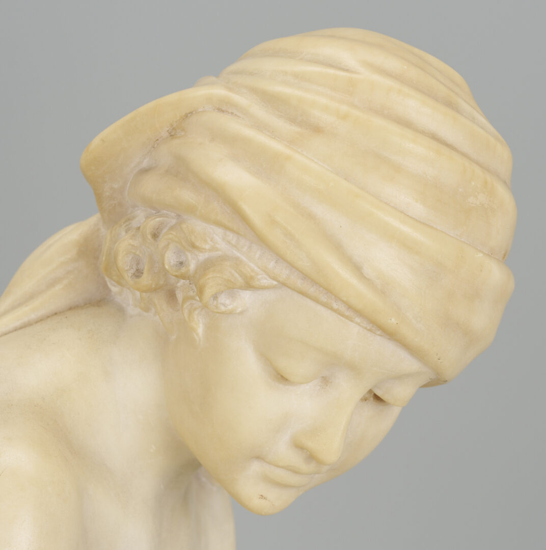 Lot 1152: Italian Marble Sculpture of Kneeling Woman, A. Gennay