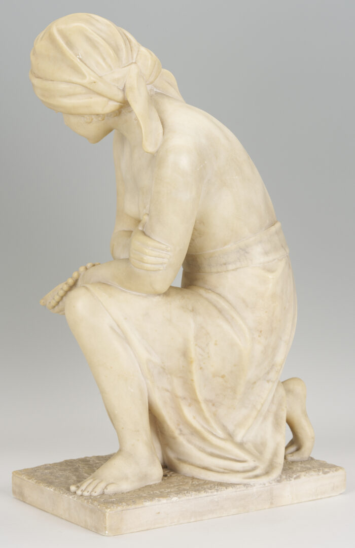 Lot 1152: Italian Marble Sculpture of Kneeling Woman, A. Gennay