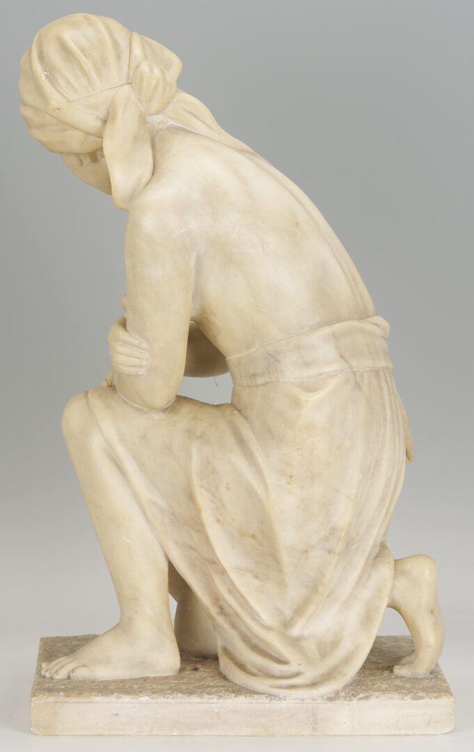 Lot 1152: Italian Marble Sculpture of Kneeling Woman, A. Gennay