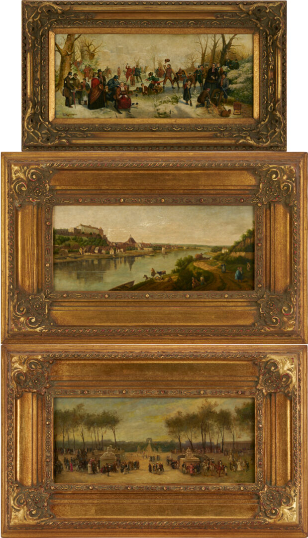 Lot 1154: 3 European Grand Tour Paintings, Stevens, Ritchie, & Bellotto