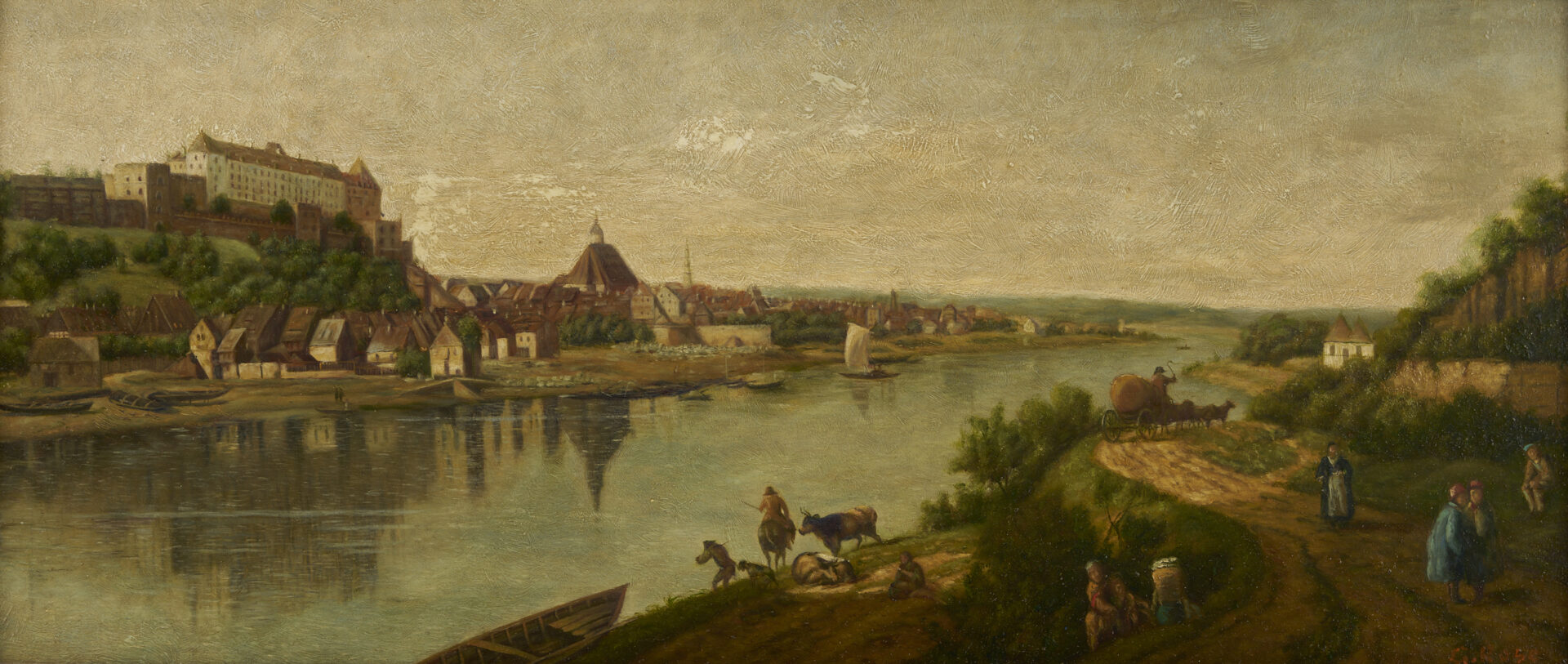 Lot 1154: 3 European Grand Tour Paintings, Stevens, Ritchie, & Bellotto