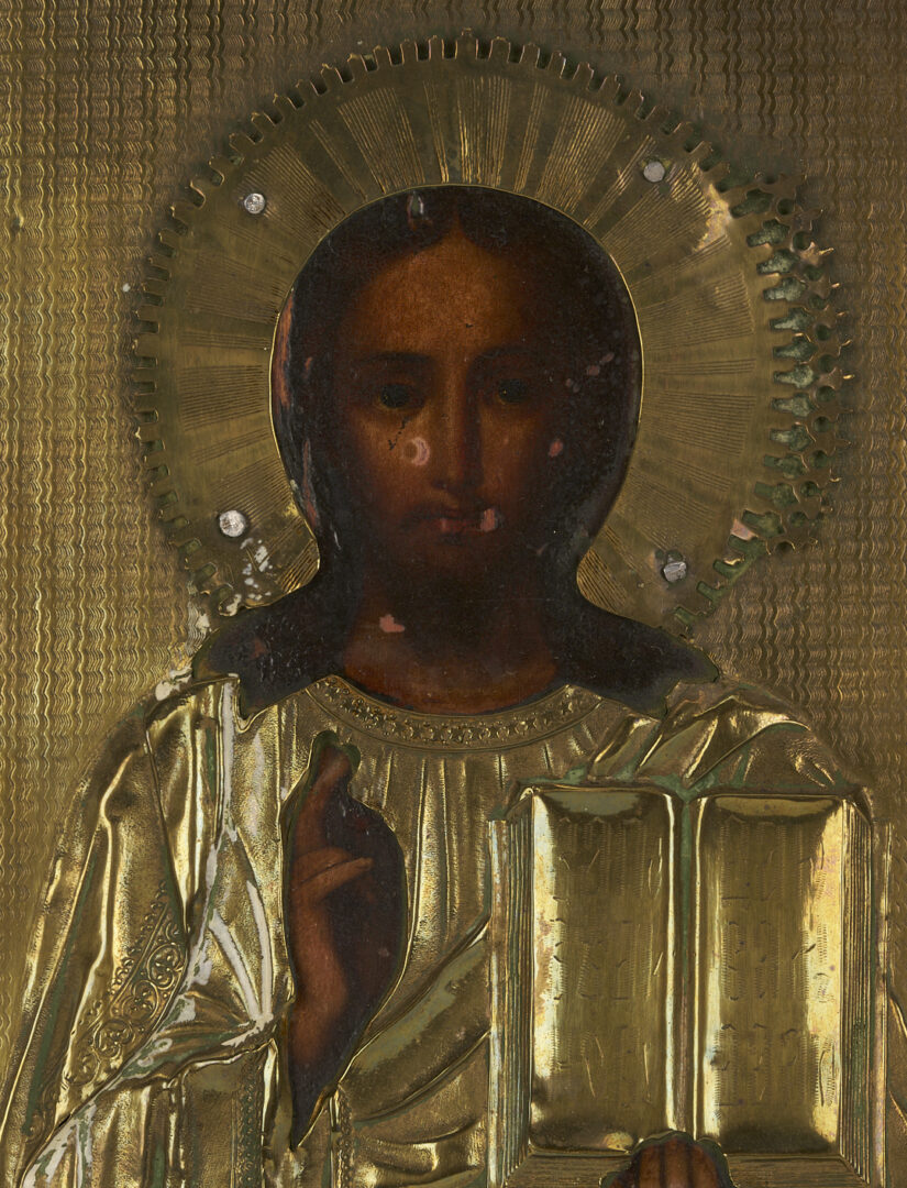 Lot 1156: 3 Religious Orthodox Icons w/ Gilt Frames