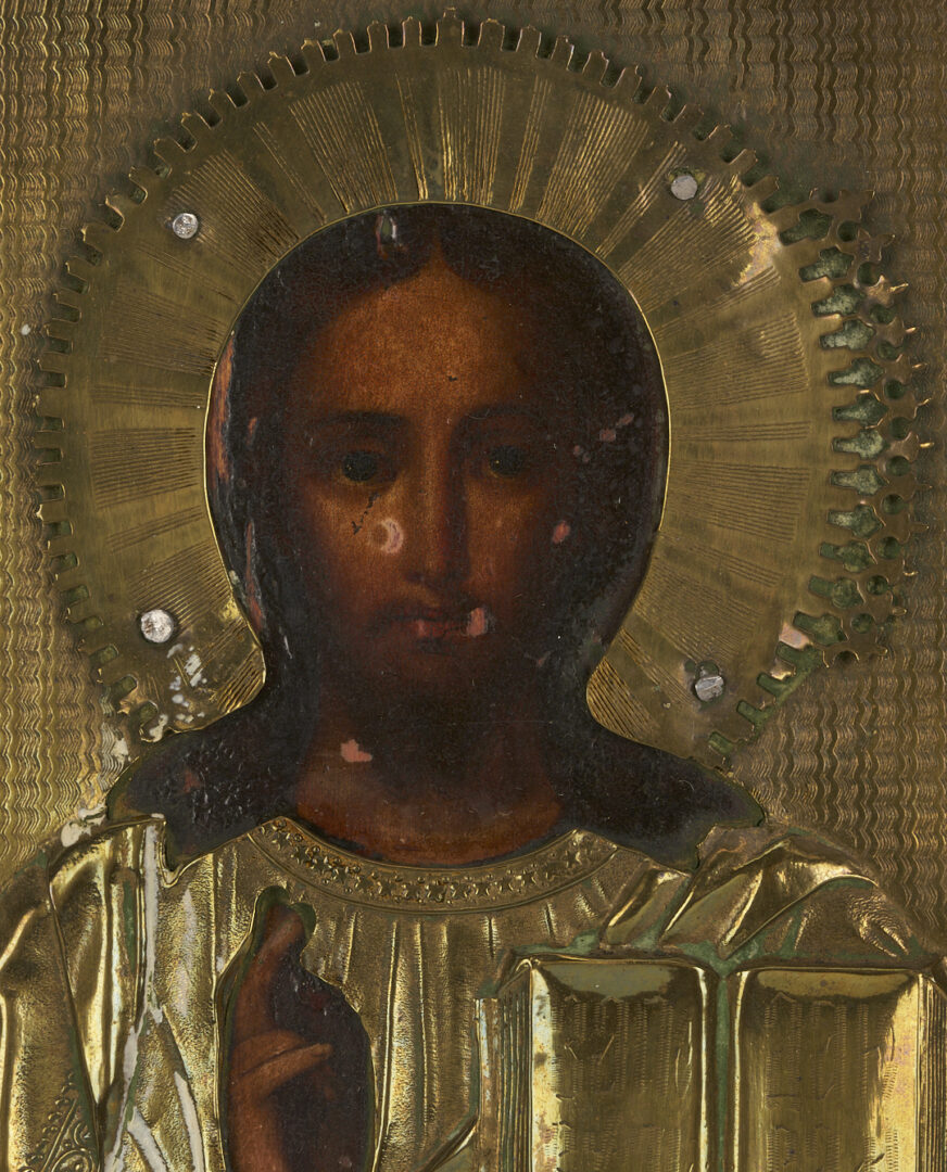 Lot 1156: 3 Religious Orthodox Icons w/ Gilt Frames